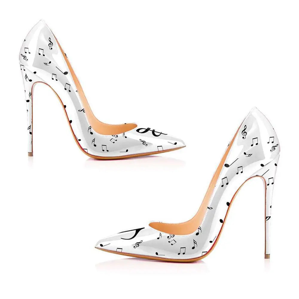 Black and white stiletto high heels - pumps