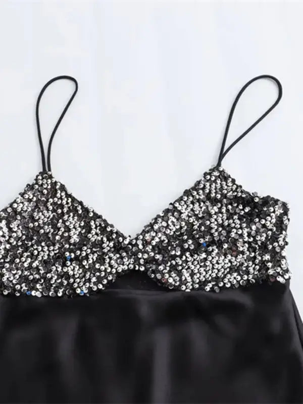 Black beaded nightgown lingerie - nightgowns