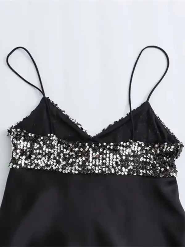 Black beaded nightgown lingerie - nightgowns
