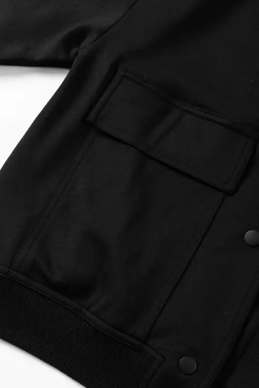 Jackets black big pockets baseball collar jacket fashionfitz