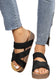 Black braided detail criss cross platform slippers