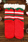 Black cartoon santa claus christmas fleece socks - accessories