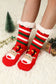 Black cartoon santa claus christmas fleece socks - accessories