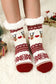 Black cartoon santa claus christmas fleece socks - accessories