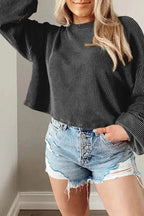 Black Casual Long Sleeve Top - Fashionfitz