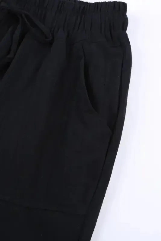 Black Causal Pockets Pants - Fashionfitz