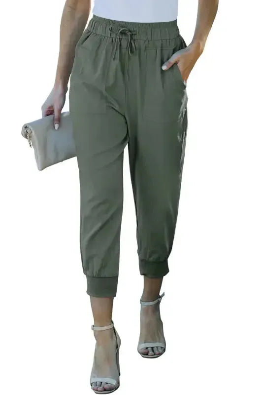 Black Causal Pockets Pants - Fashionfitz