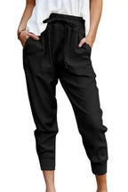 Black Causal Pockets Pants - Fashionfitz