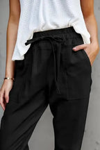 Black Causal Pockets Pants - Fashionfitz