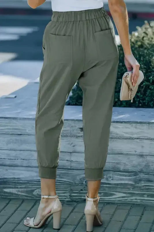 Black Causal Pockets Pants - Fashionfitz