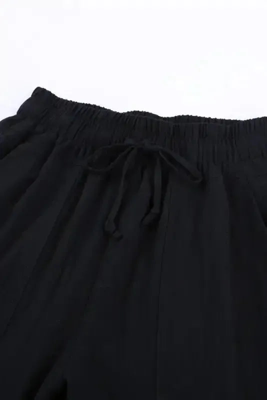 Black Causal Pockets Pants - Fashionfitz