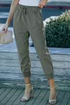 Black Causal Pockets Pants - Fashionfitz