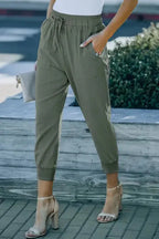 Black Causal Pockets Pants - Fashionfitz