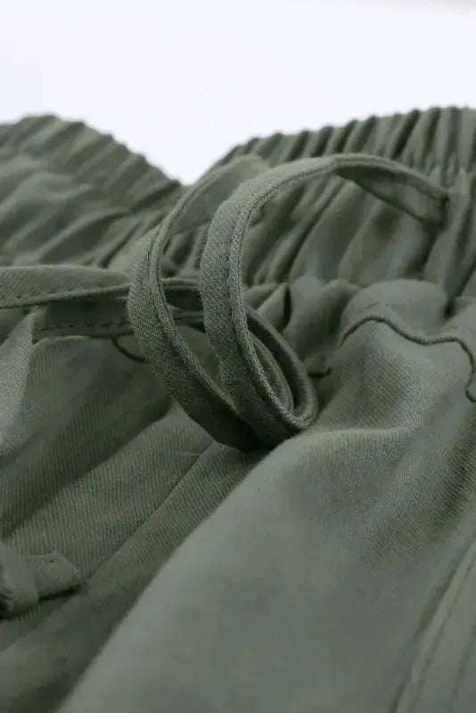 Black Causal Pockets Pants - Fashionfitz