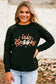 Black christmas pattern sequined crewneck sweatshirt - graphic sweatshirts