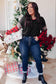 Black christmas tree plaid leopard sequin plus size top