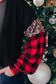 Black christmas tree plaid leopard sequin plus size top