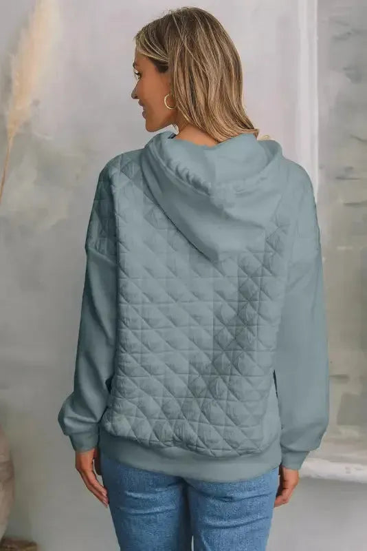 Black Color Block Quilted 3/4 Sleeve Top and Shorts Set - Fashionfitz