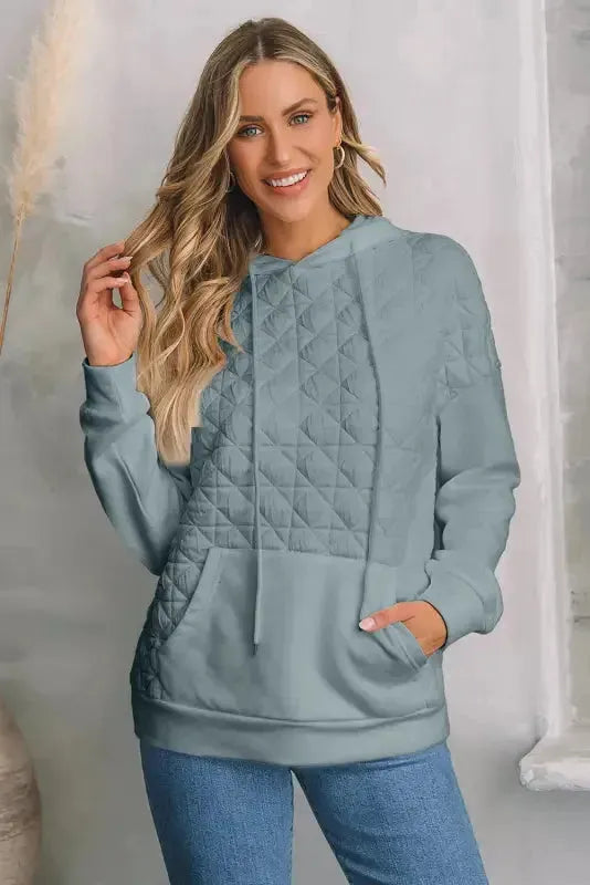 Black Color Block Quilted 3/4 Sleeve Top and Shorts Set - Fashionfitz