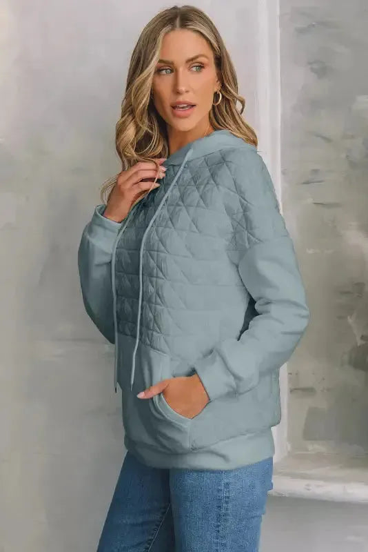 Black Color Block Quilted 3/4 Sleeve Top and Shorts Set - Fashionfitz