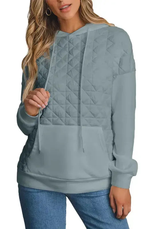 Black Color Block Quilted 3/4 Sleeve Top and Shorts Set - Fashionfitz