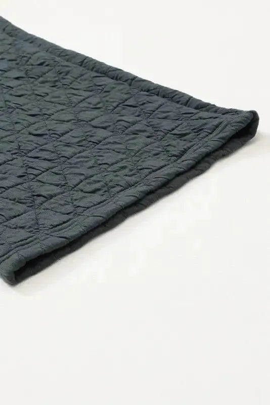 Black Color Block Quilted 3/4 Sleeve Top and Shorts Set - Fashionfitz