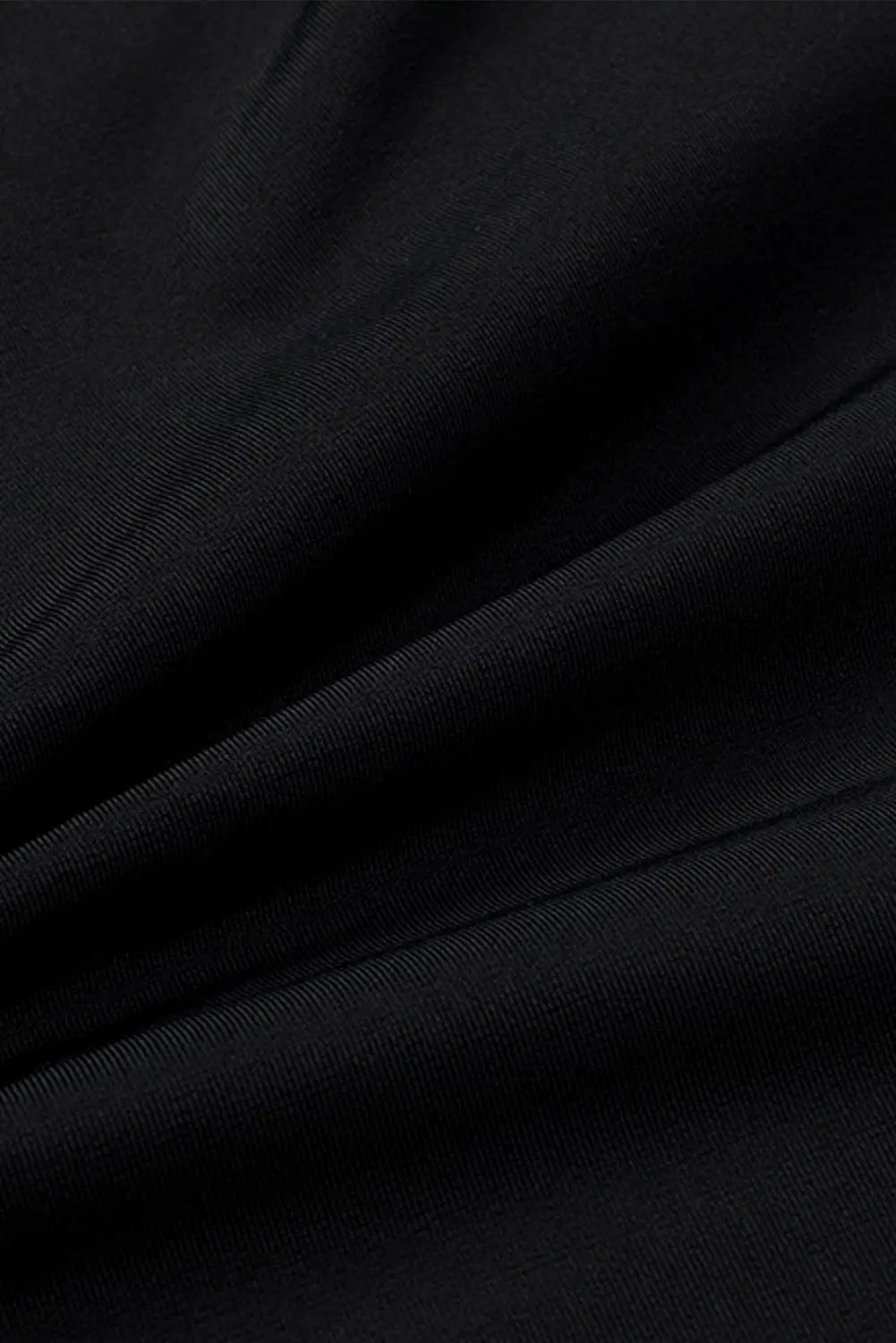 Black color block scalloped v neck tankini swimsuit - tankinis
