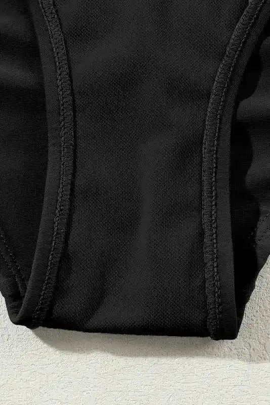 Black Contrast One-Piece Swimsuit - Fashionfitz