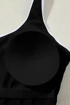 Black Contrast One-Piece Swimsuit - Fashionfitz