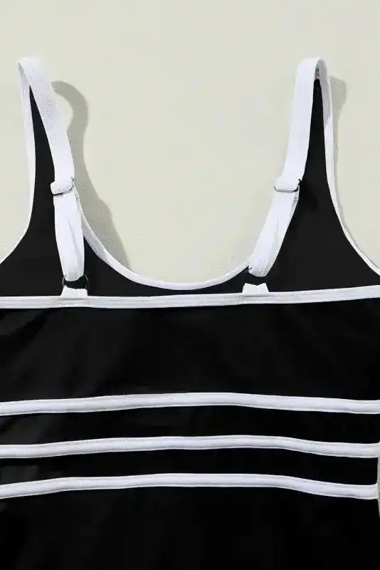 Black Contrast One-Piece Swimsuit - Fashionfitz