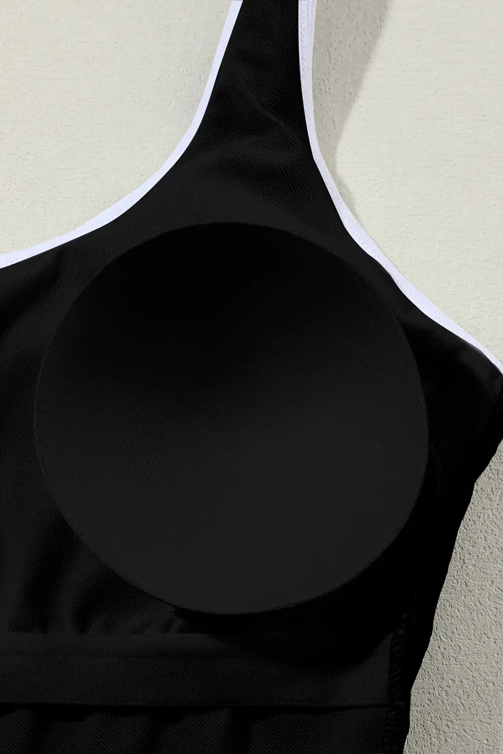 Black contrast one piece swimsuit