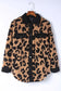 Black contrast trimmed leopard teddy shacket - shackets