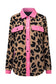 Black contrast trimmed leopard teddy shacket - shackets