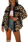 Black contrast trimmed leopard teddy shacket - shackets