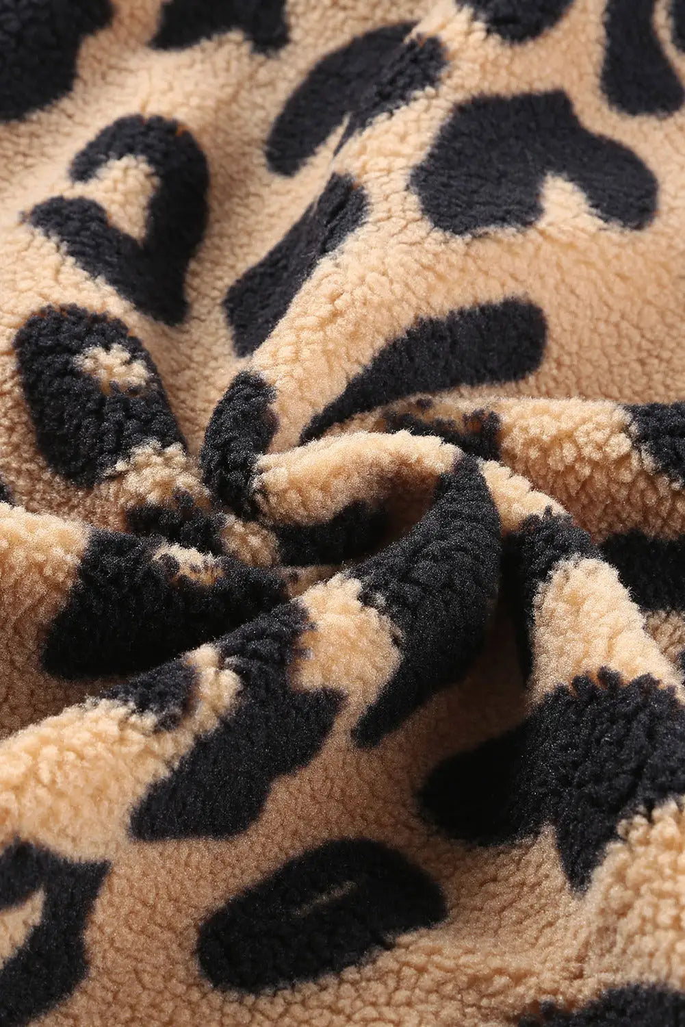 Black contrast trimmed leopard teddy shacket - shackets