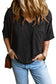 Black corded v neck chest pocket loose t-shirt - t-shirts