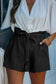 Black cotton blend pocketed knit shorts - bottoms