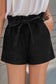 Black cotton blend pocketed knit shorts - bottoms