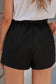 Black cotton blend pocketed knit shorts - bottoms