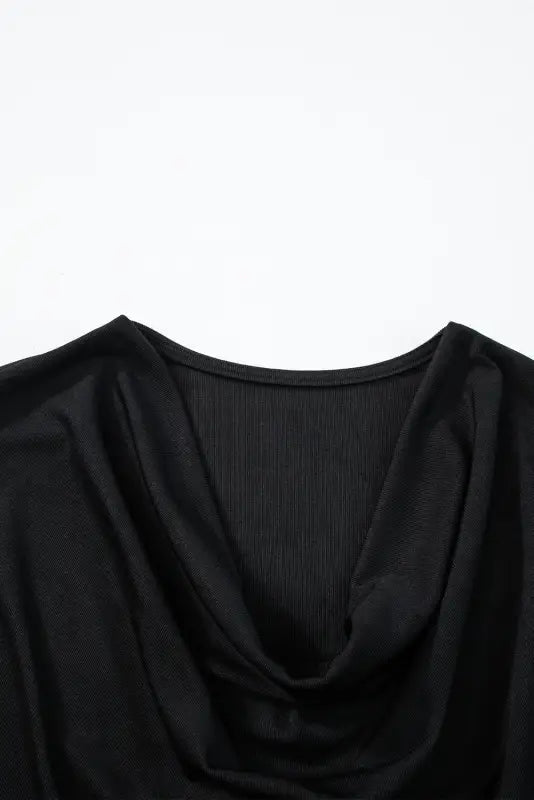 Black cowl neck bat sleeve t shirt - tops & tees