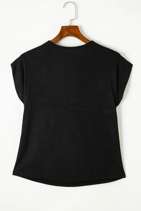 Black cowl neck bat sleeve t shirt - tops & tees