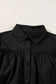 Black crisp puff sleeve loose shirt - tops/blouses & shirts