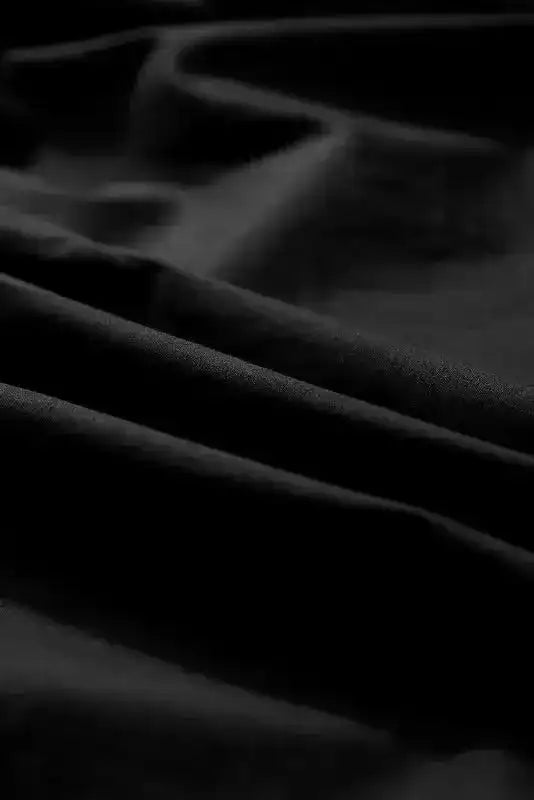 Black Crisp Puff Sleeve Loose Shirt - Fashionfitz