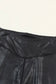 Black crossed dip waist sleek leather leggings