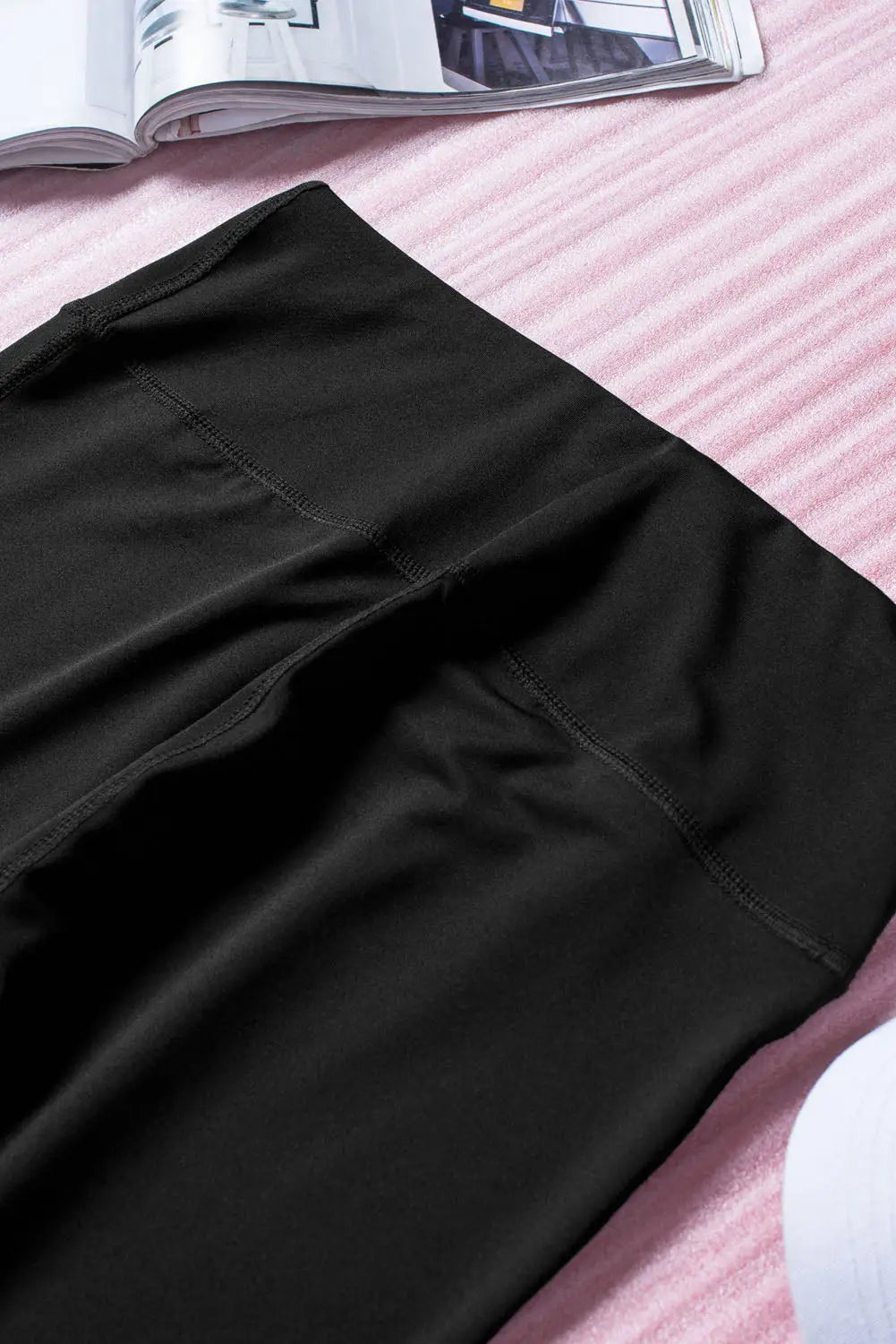 Black cut-out skinny high waist leggings - bottoms