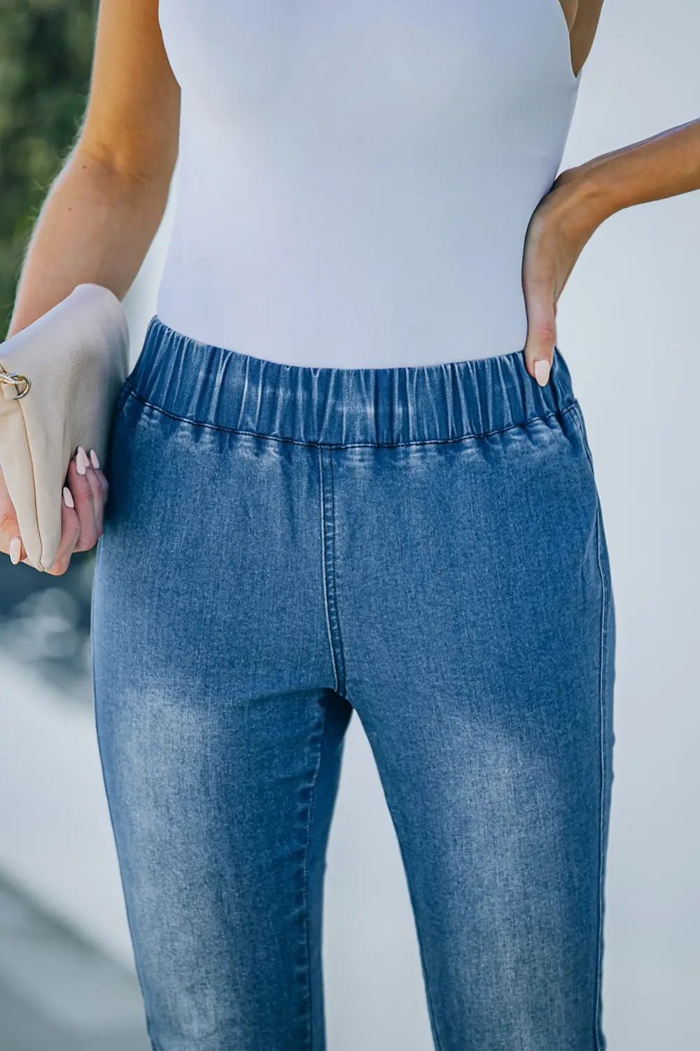 Black distressed bell bottom denim pants - jeans