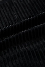 Black Dotted Mesh Striped Frilled Neck Bubble Sleeve Dress - Fashionfitz