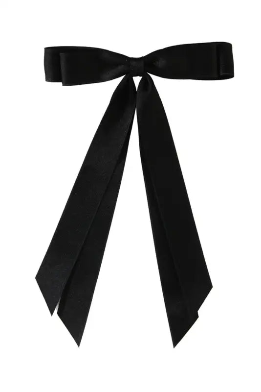 Black double bow knot alligator hair clip - one size / polyester cotton - accessories