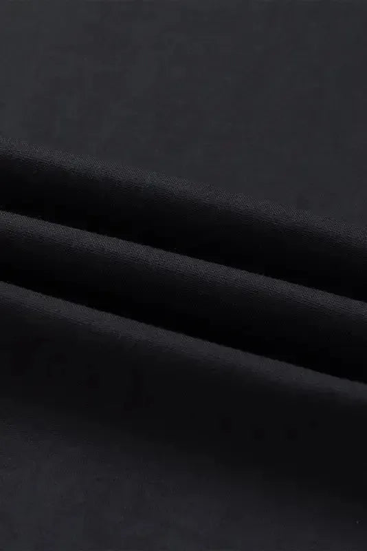 Black Drawstring Elastic Waist Casual Wide Leg Pants - Fashionfitz