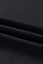 Black Drawstring Elastic Waist Casual Wide Leg Pants - Fashionfitz